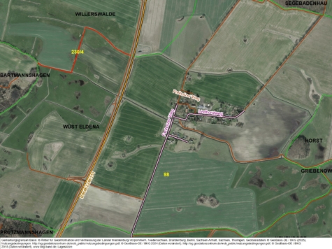 Flächen in Wüst Eldena, Mecklenburg-Vorpommern, Vorpommern-Rügen