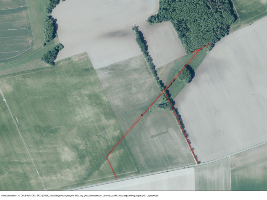 Splitterflächen in der Gemarkung Trossin - Bild