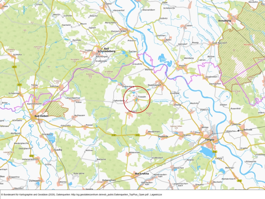 Splitterflächen in der Gemarkung Trossin - Bild