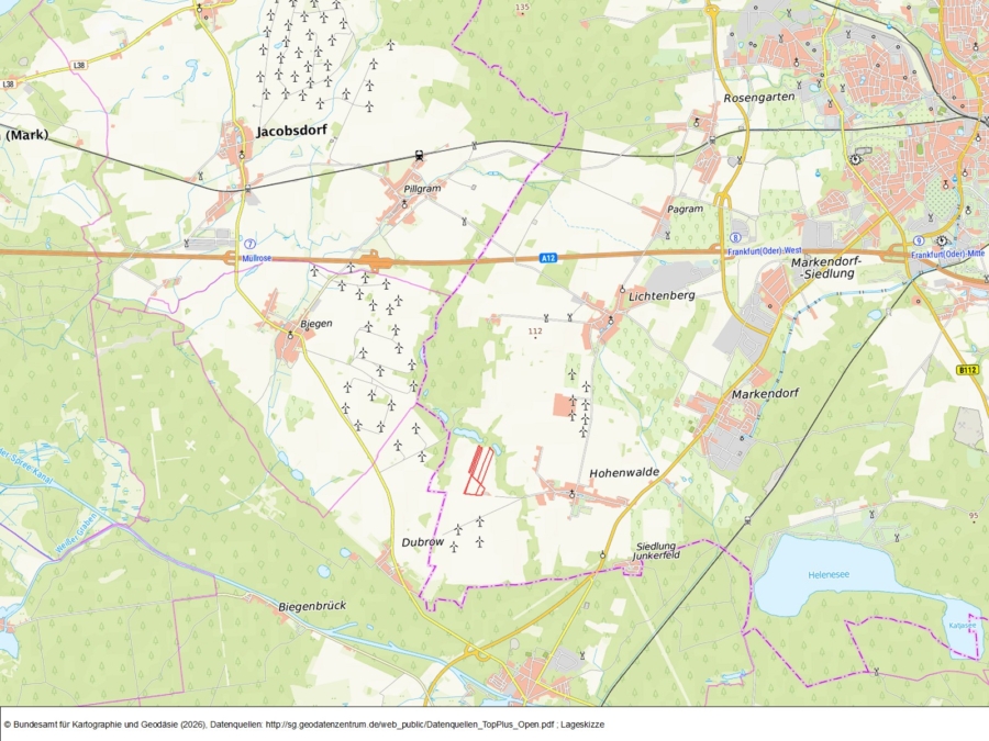 Flächen zur potenziellen Windenergienutzung bei Biegen - Bild