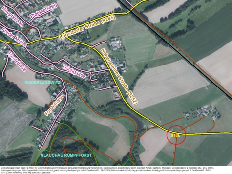 Grünland beim Ortsteil Niederlungwitz (Stadt Glauchau), Sachsen, Zwickau