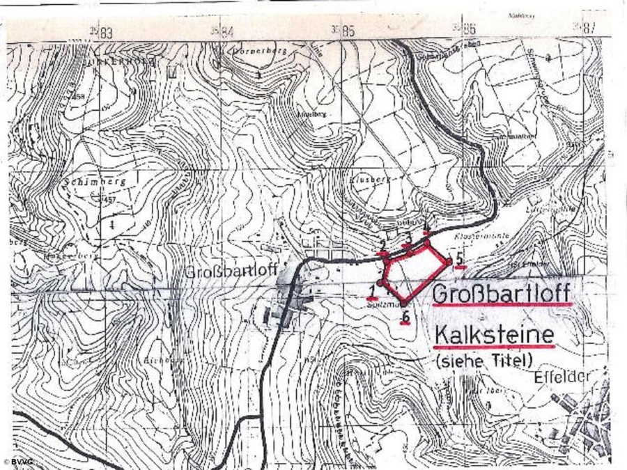 Bergwerkseigentum Großbartloff, Kalksande - Titelbild