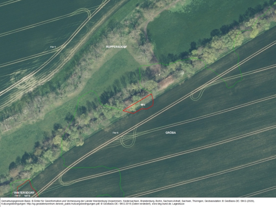 Acker und Grünland bei Wintersdorf - Bild