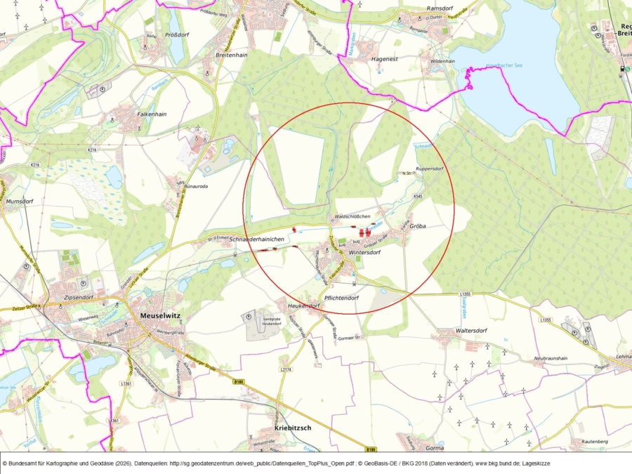 Acker und Grünland bei Wintersdorf - Bild